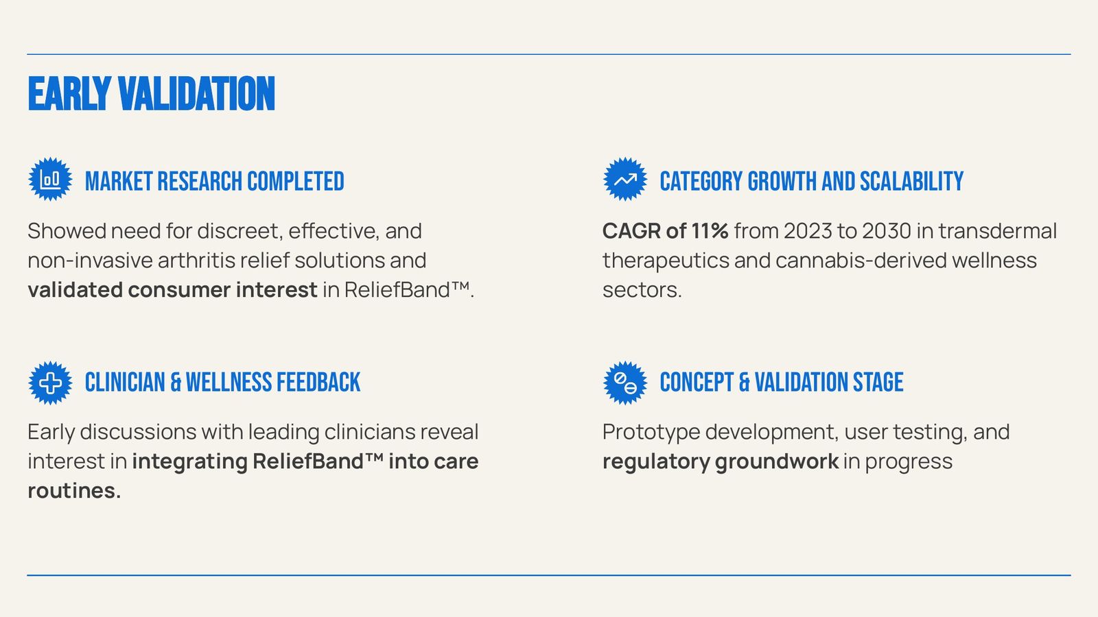 Thumbnail of sample pitch deck slide 6: Early Validation